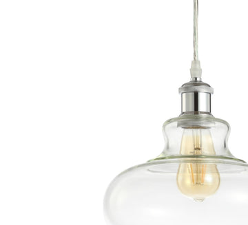 Hampton 9.38" Adjustable Iron/Glass Pharmacy LED Pendant - JONATHAN Y